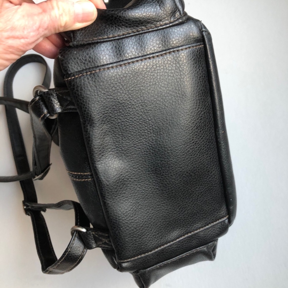 Black Leather Backpack - Picture 5 of 9